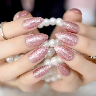 Multicolor Fake Nails with Glue for Party Wear