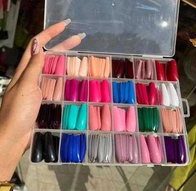 Multicolor Fake Nails with Glue for Party Wear