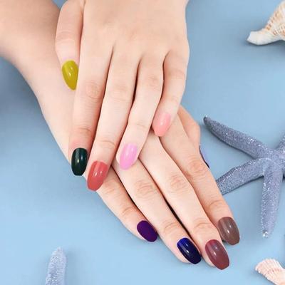 Multicolor Fake Nails with Glue for Party Wear