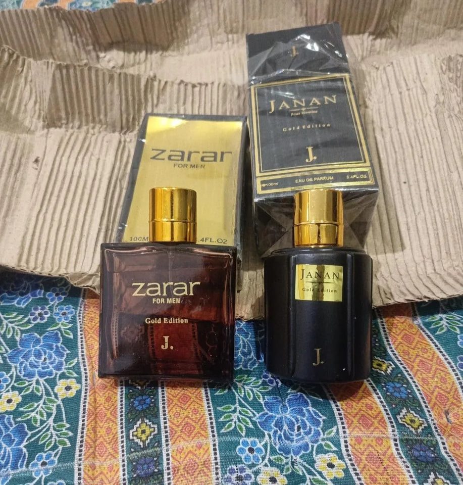 Mood Enhancing Floral Perfume – 2 Pcs Long Lasting Fragrance in Black