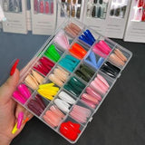 Multicolor Fake Nails with Glue for Party Wear