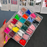 Multicolor Fake Nails with Glue for Party Wear