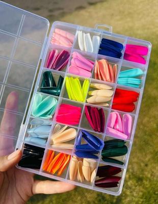 Multicolor Fake Nails with Glue for Party Wear