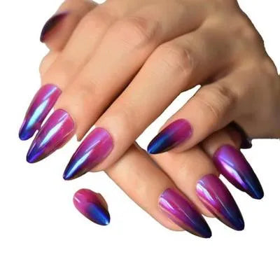 Multicolor Fake Nails with Glue for Party Wear