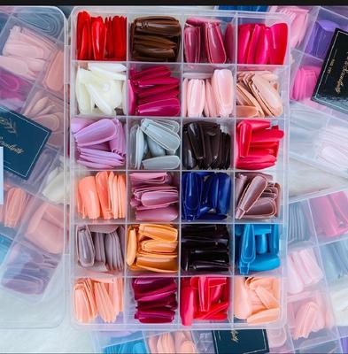 Multicolor Fake Nails with Glue for Party Wear