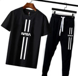 Men NASA Printed Cotton Track Suit Black Medium to XL
