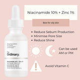 Niacinamide Serum 10% + Zinc 1% for Glowing Skin