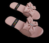 Women's Pink Bow PU Leather Semi-Formal Flats